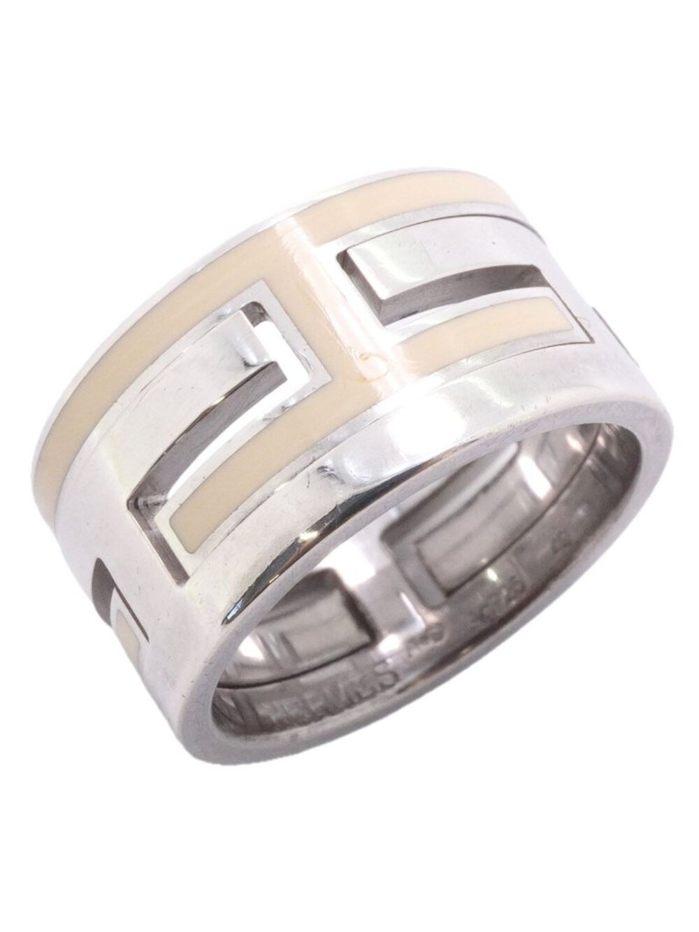 Hermes Ring Move Ash 925 Sterling Silver Cream